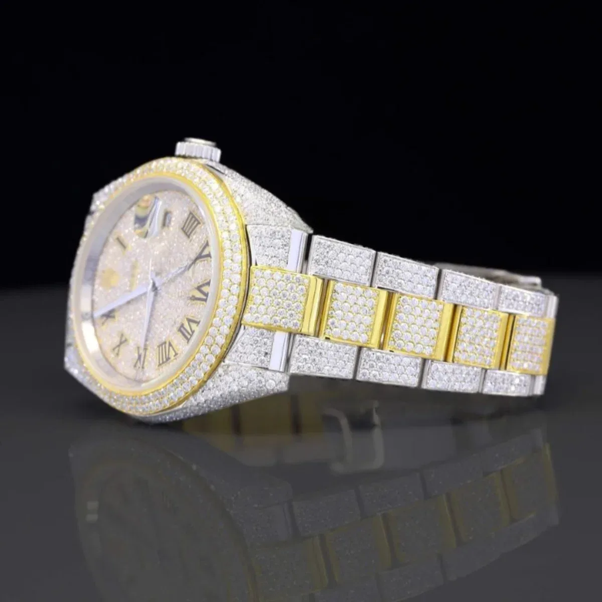 Stylish Full Body Iced Out Moissanite Watch For Men (view 2 of 7)