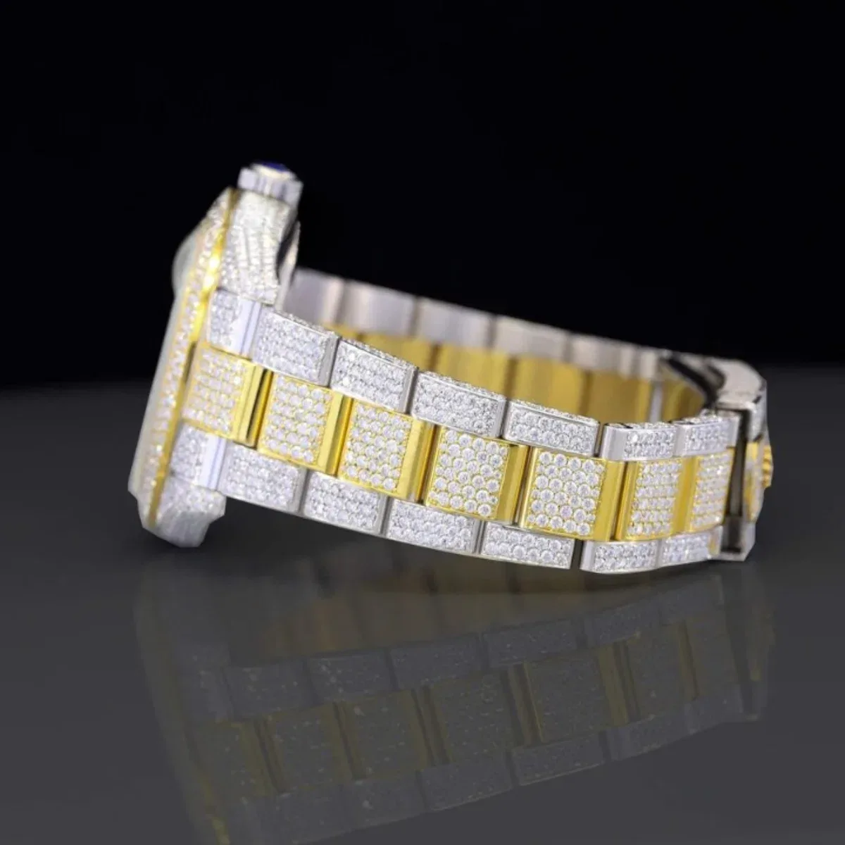Stylish Full Body Iced Out Moissanite Watch For Men (view 4 of 7)