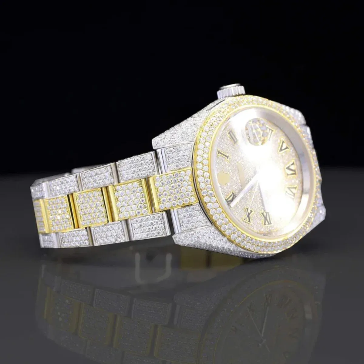 Stylish Full Body Iced Out Moissanite Watch For Men (view 6 of 7)