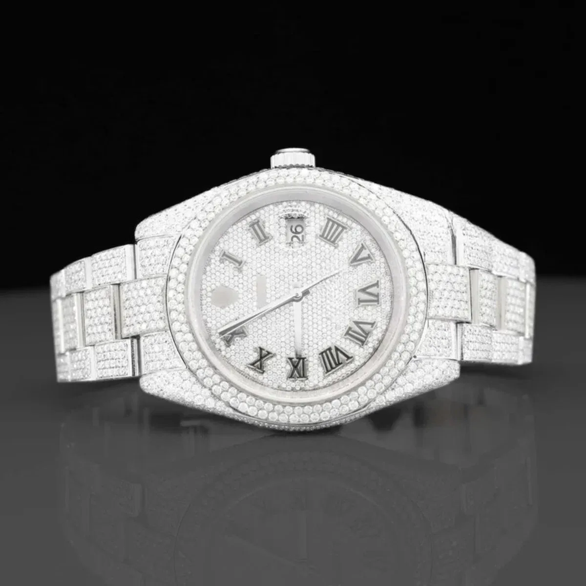 Stylish Full Body Iced Out Moissanite Watch For Men (view 7 of 7)