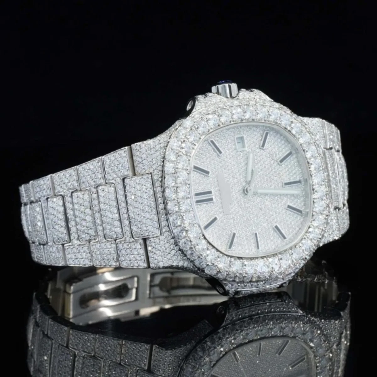 Stylish Full Body Moissanite Diamond Iced Out Automatic Watch (view 4 of 6)