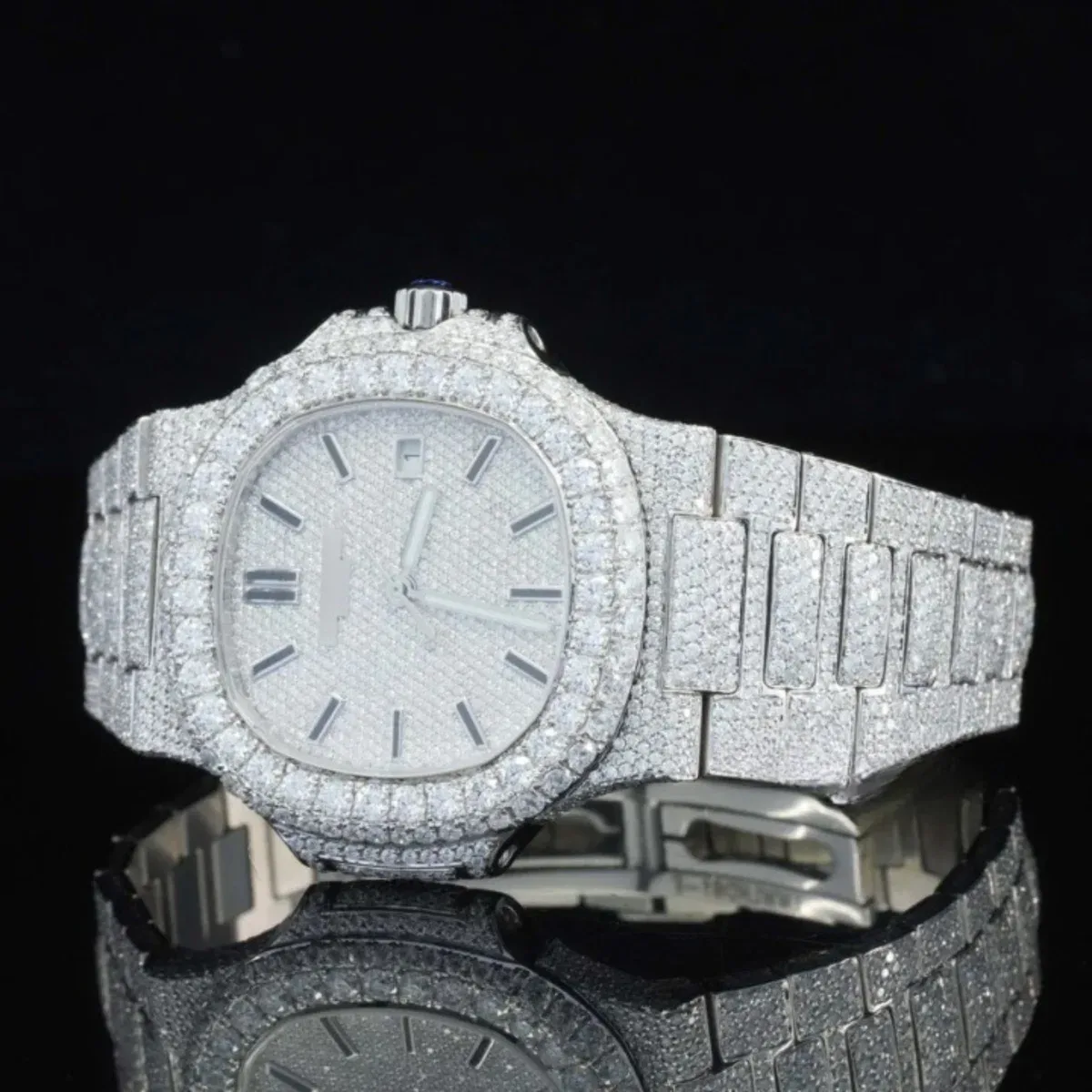 Stylish Full Body Moissanite Diamond Iced Out Automatic Watch (view 5 of 6)