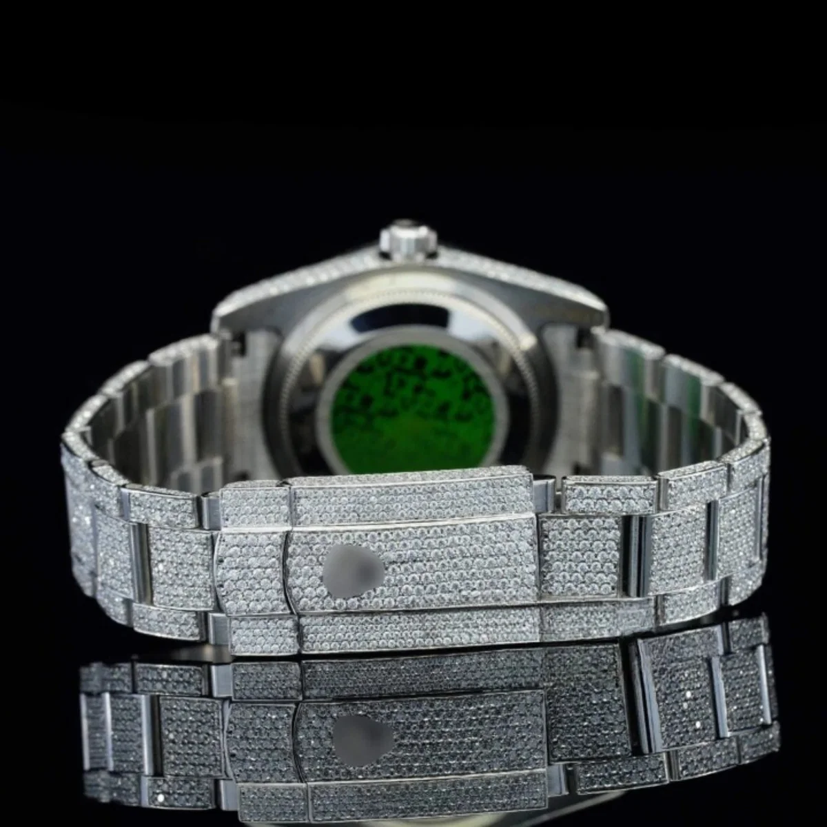 Stylish Marvelous Iced Out White Dial Moissanite Watch (view 4 of 5)