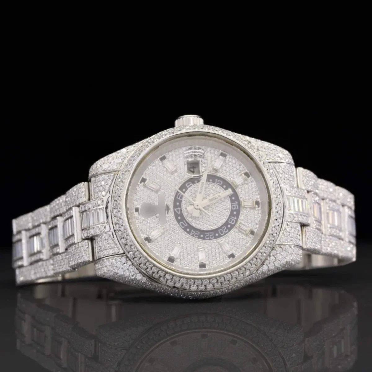 Superior Iced Out Moissanite Watch With Japan Automatic Moissanite Watch