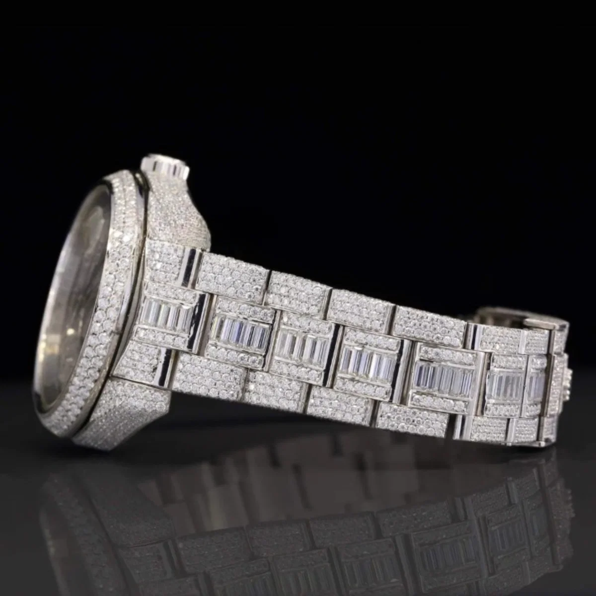 Superior Iced Out Moissanite Watch With Japan Automatic Moissanite Watch (view 3 of 4)