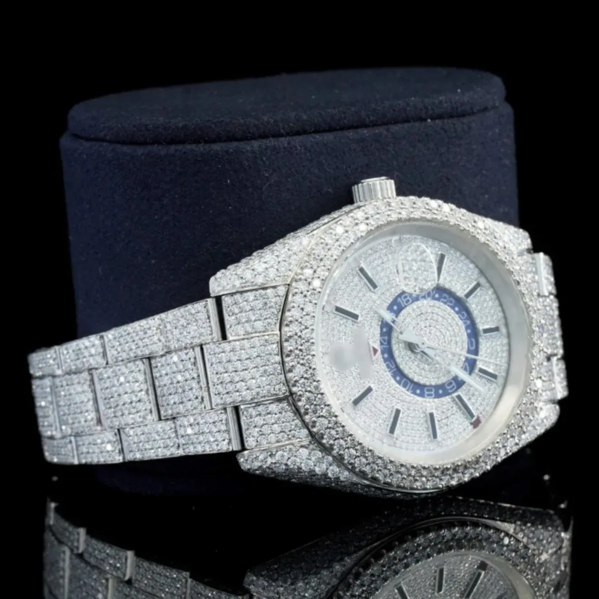 Superior White Gold Color Moissanite Diamond Iced Out Watch (view 2 of 5)
