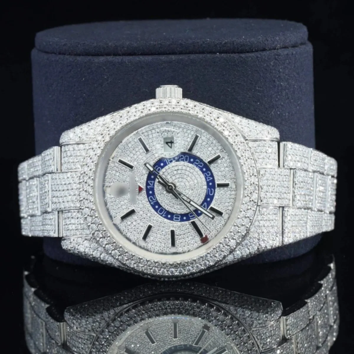 Superior White Gold Color Moissanite Diamond Iced Out Watch (view 5 of 5)
