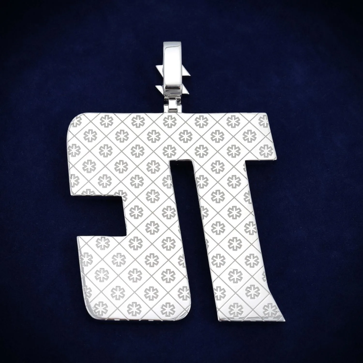 "TC" Custom Name Moissanite Pendant 14K Gold (view 2 of 3)