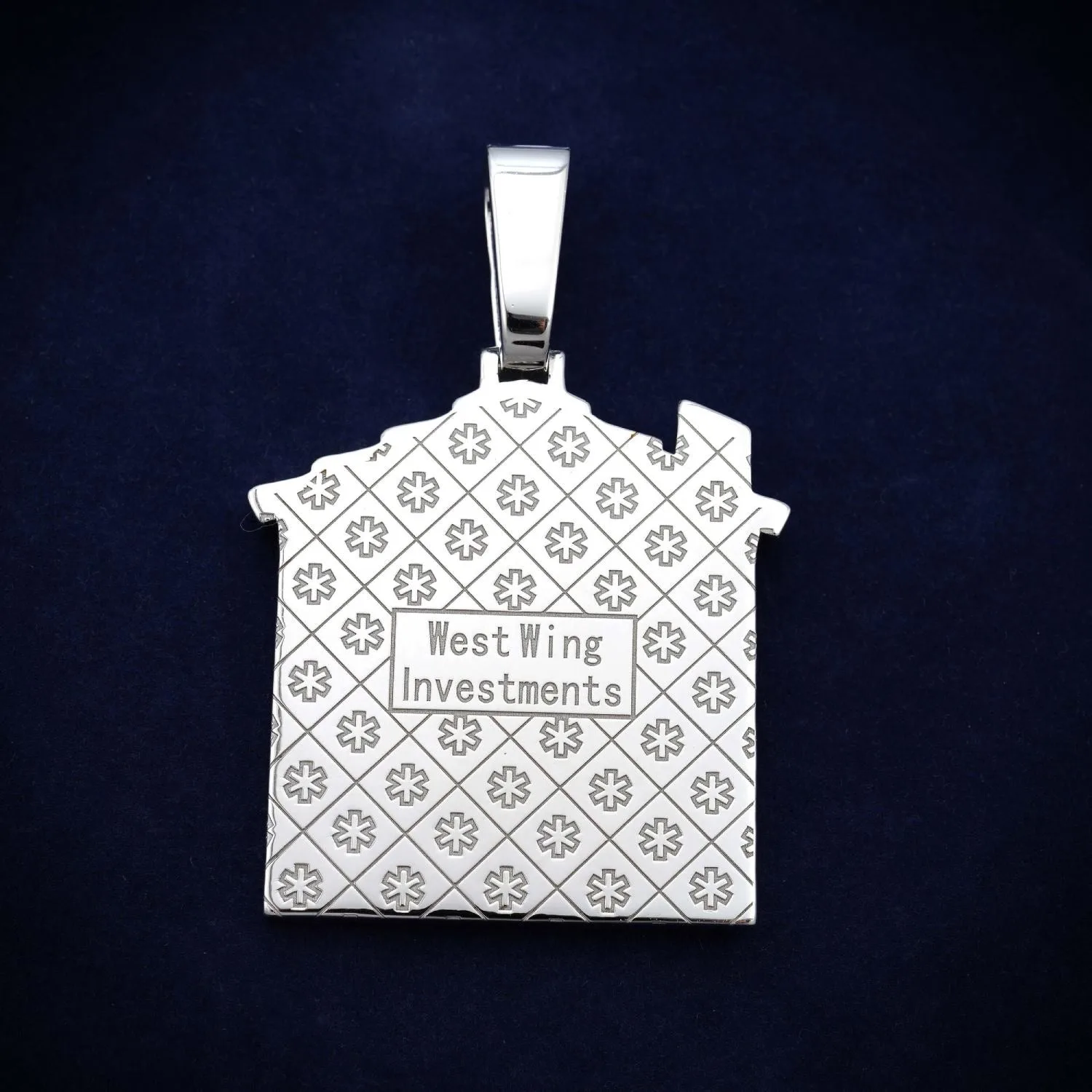 "TRAPHOUSE" Custom Moissanite Logo Pendant 14K Gold (view 3 of 4)
