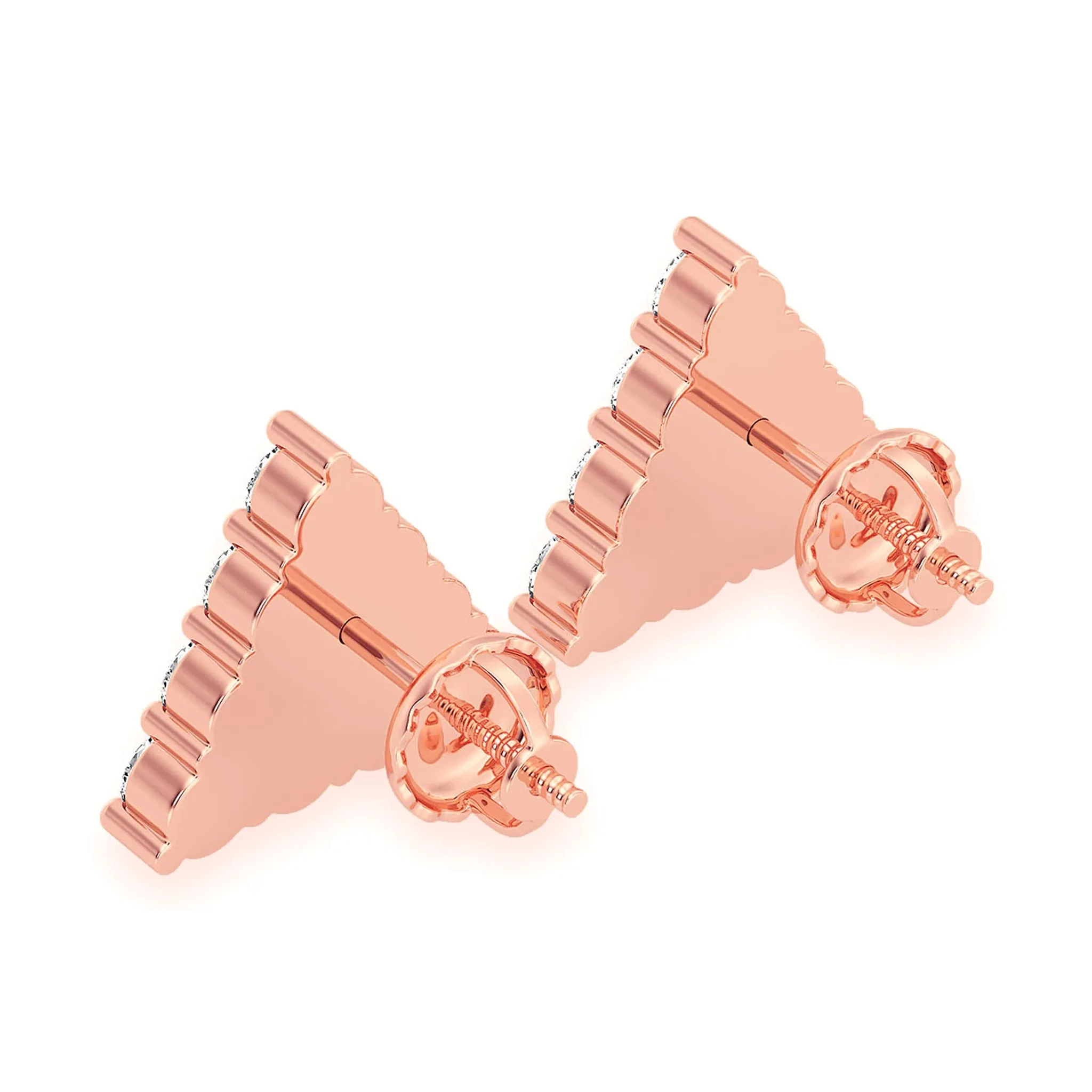 Triangle Diamond Studs - earrings in yellow gold (view 10 of 15)