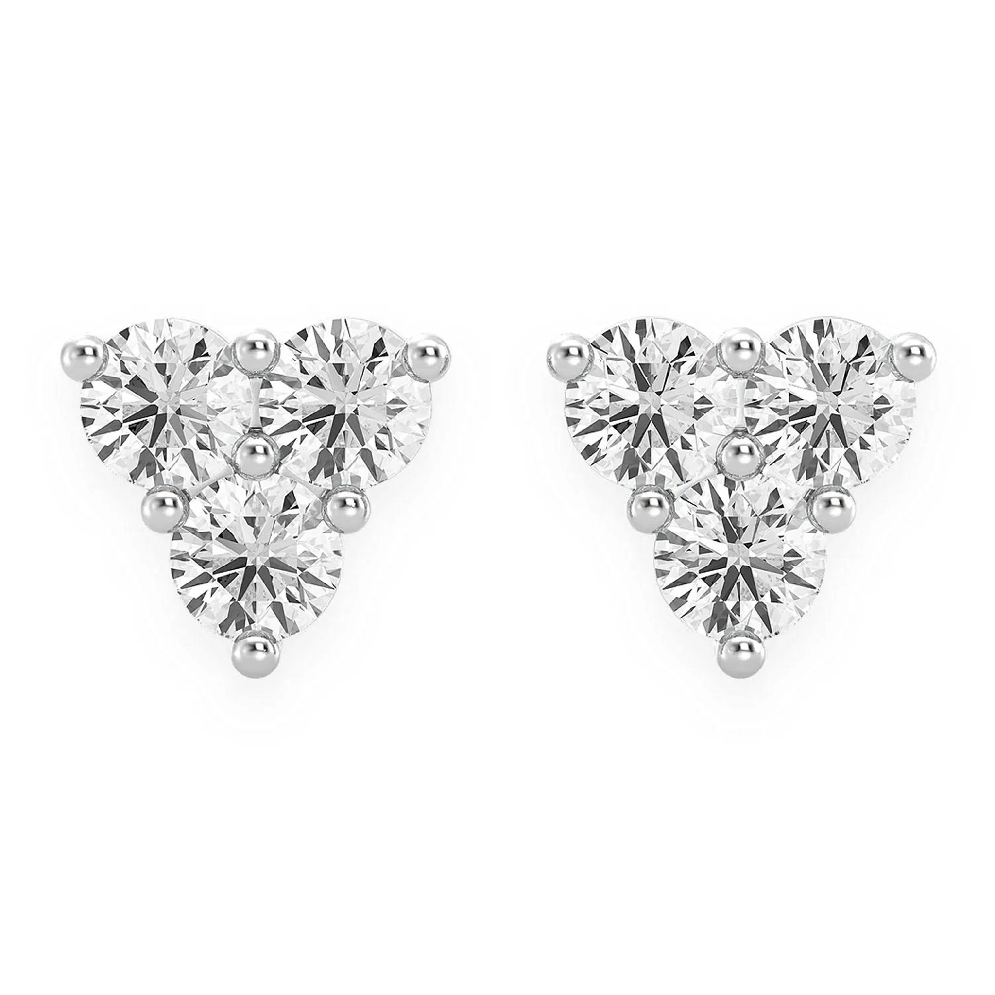 Triangle Diamond Studs - earrings in yellow gold (view 13 of 15)