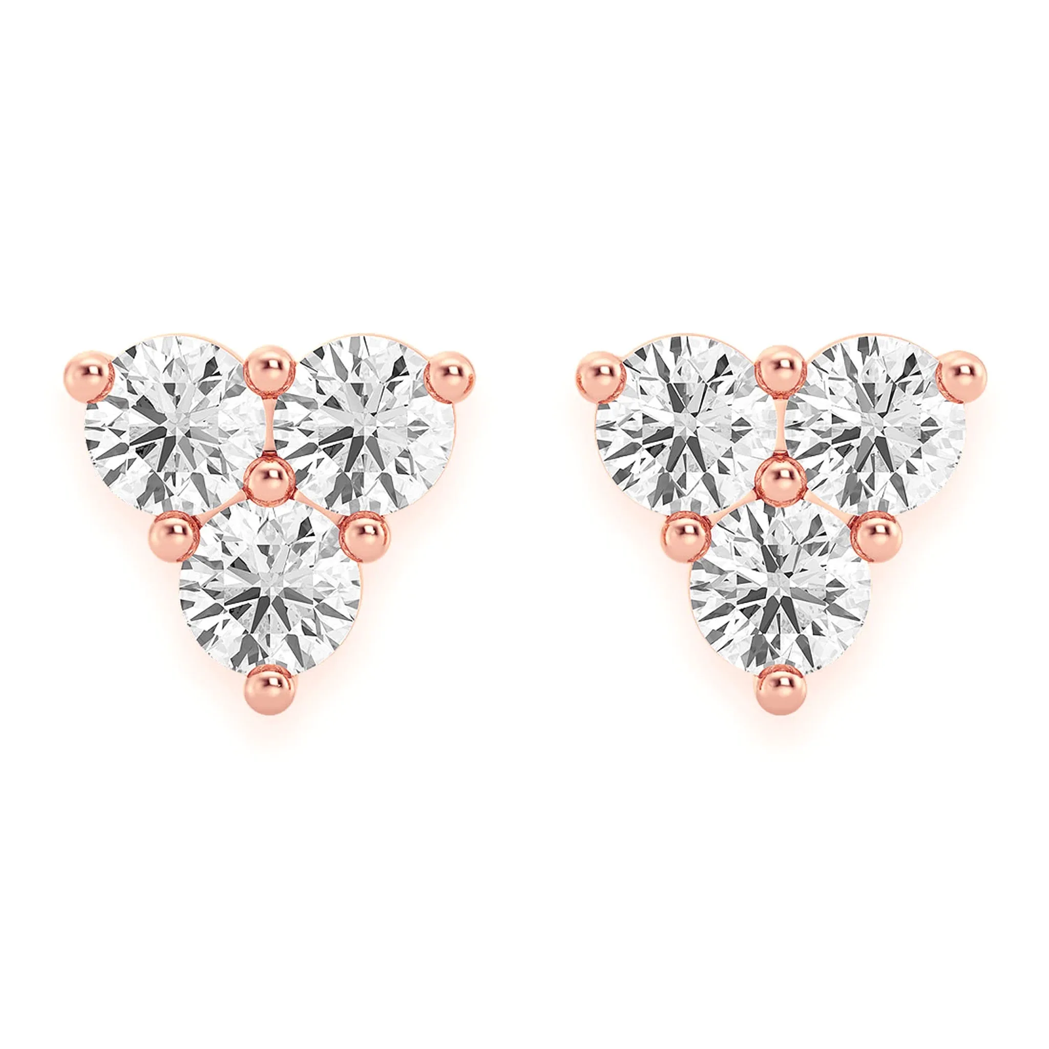 Triangle Diamond Studs - earrings in yellow gold (view 14 of 15)
