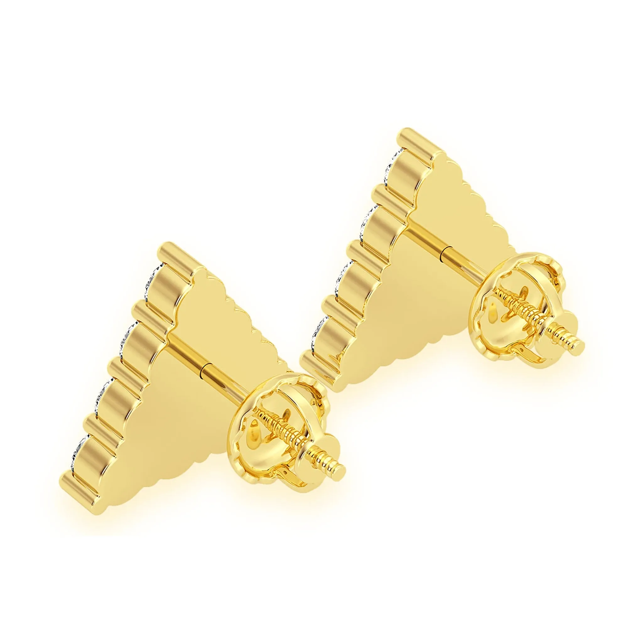 Triangle Diamond Studs - earrings in yellow gold (view 3 of 15)