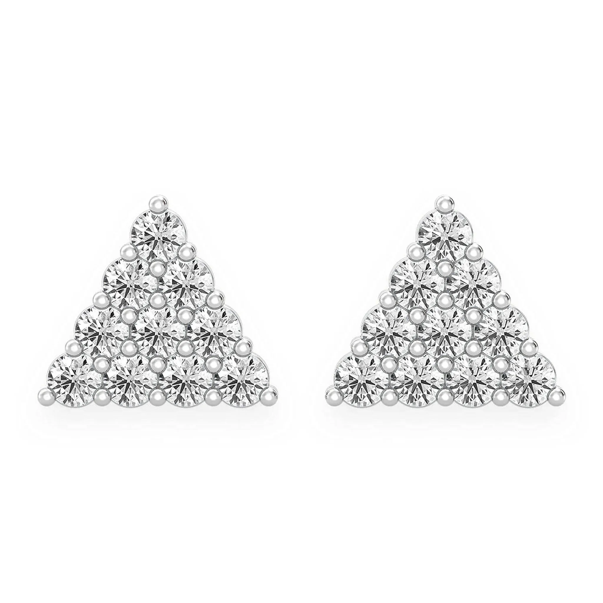 Triangle Diamond Studs - earrings in yellow gold (view 4 of 15)