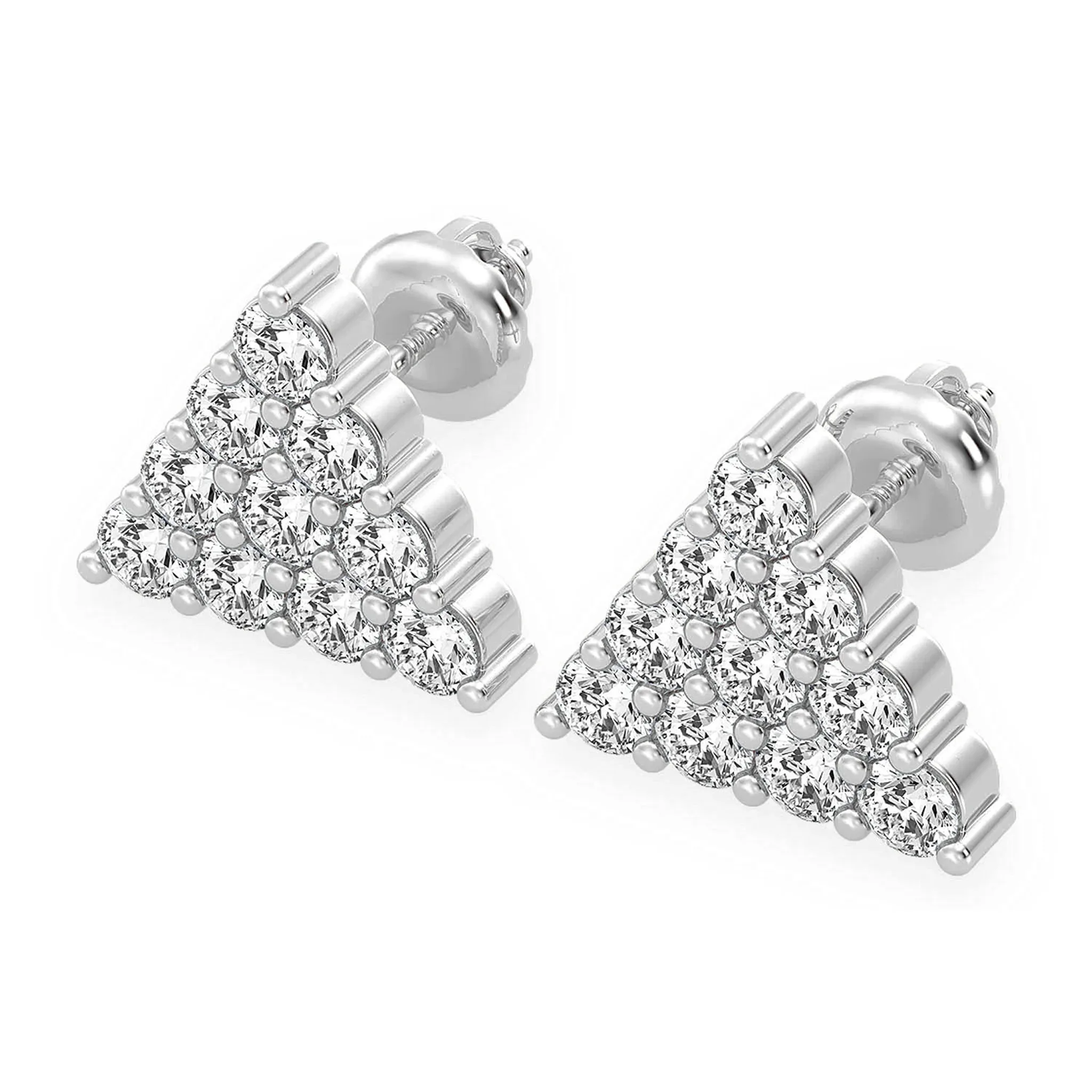 Triangle Diamond Studs - earrings in yellow gold (view 5 of 15)