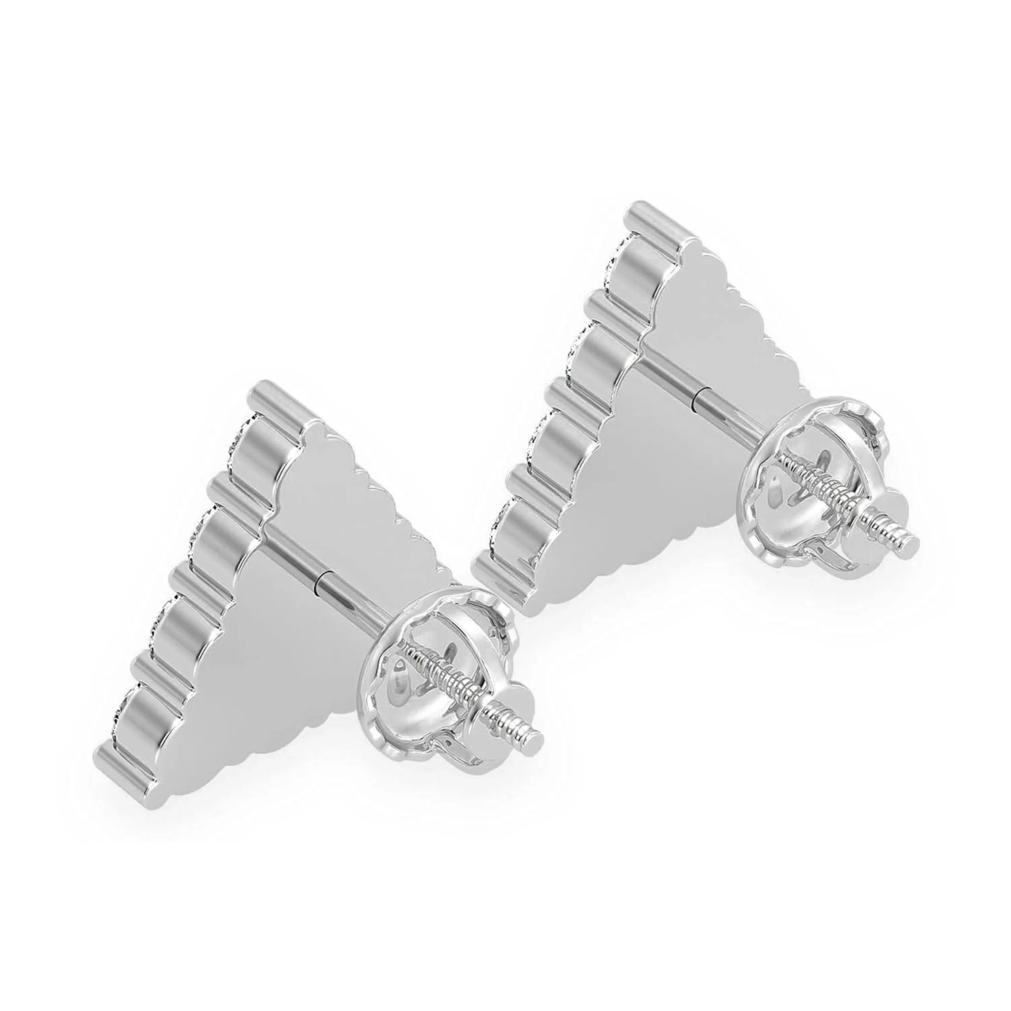 Triangle Diamond Studs - earrings in yellow gold (view 6 of 15)