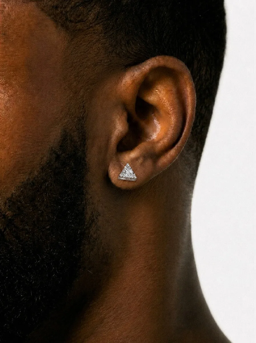Moissanite Pyramid Stud Earrings 14K Gold (view 3 of 6)