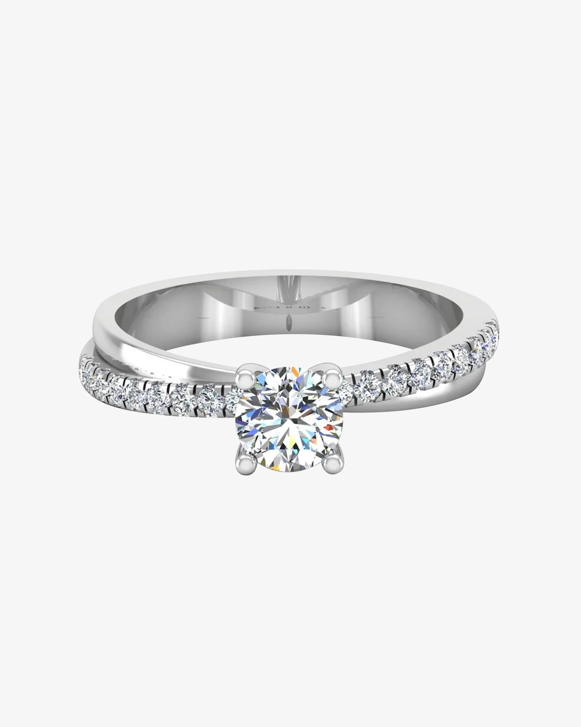 Twisted Moissanite Engagement Ring - in 14k gold (view 2 of 8)