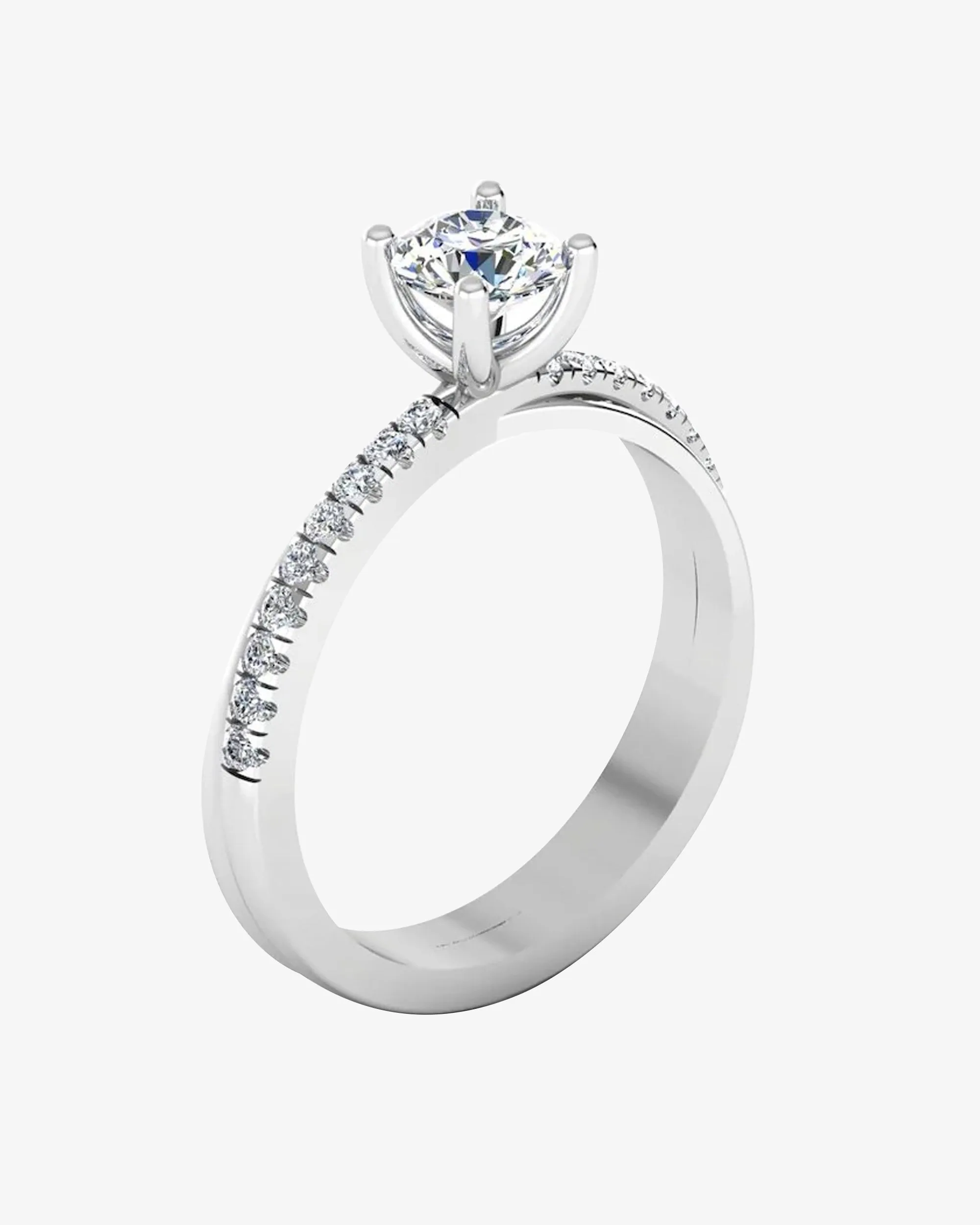 Twisted Moissanite Engagement Ring - in 14k gold (view 3 of 8)