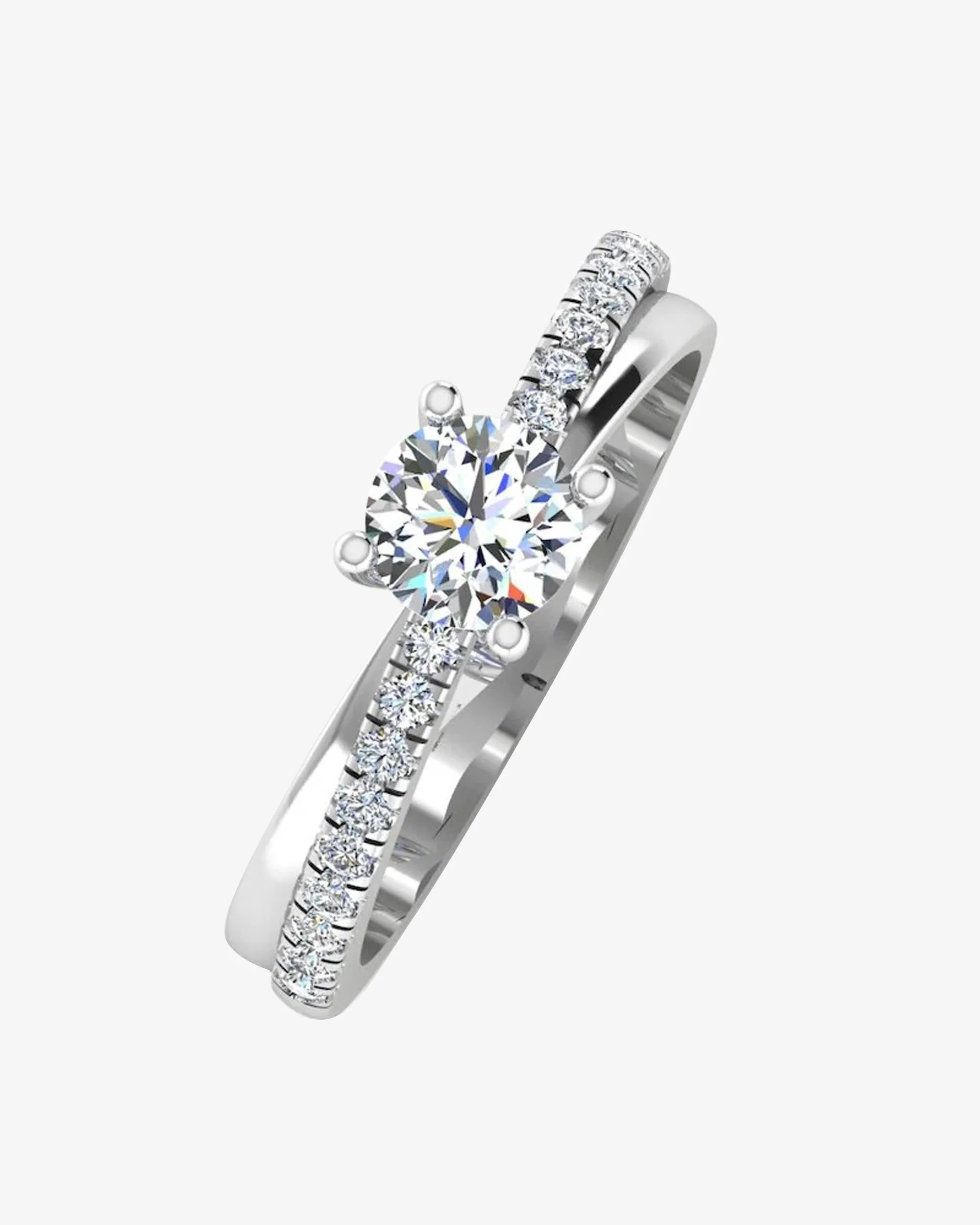 Twisted Moissanite Engagement Ring - in 14k gold (view 4 of 8)
