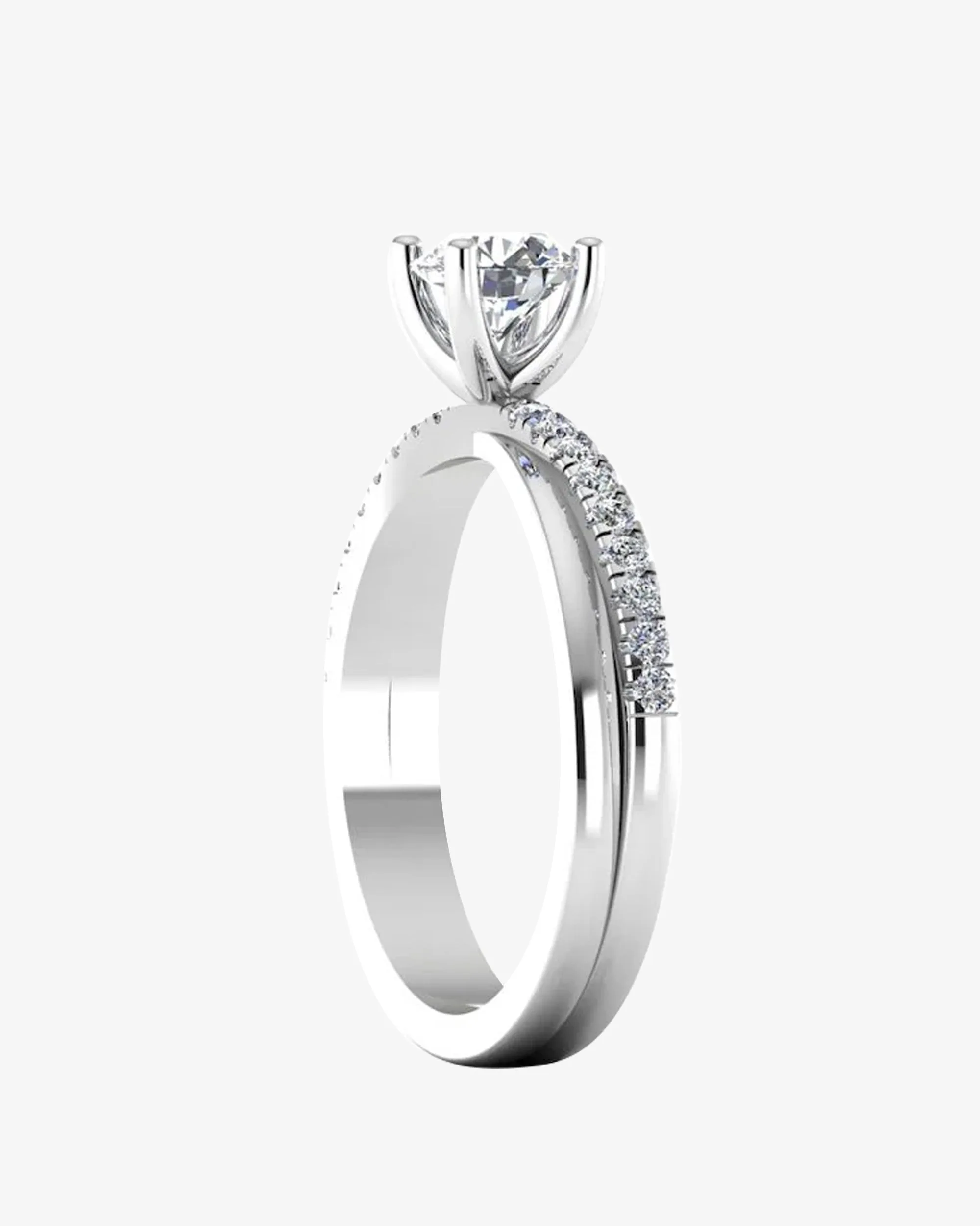 Twisted Moissanite Engagement Ring - in 14k gold (view 5 of 8)