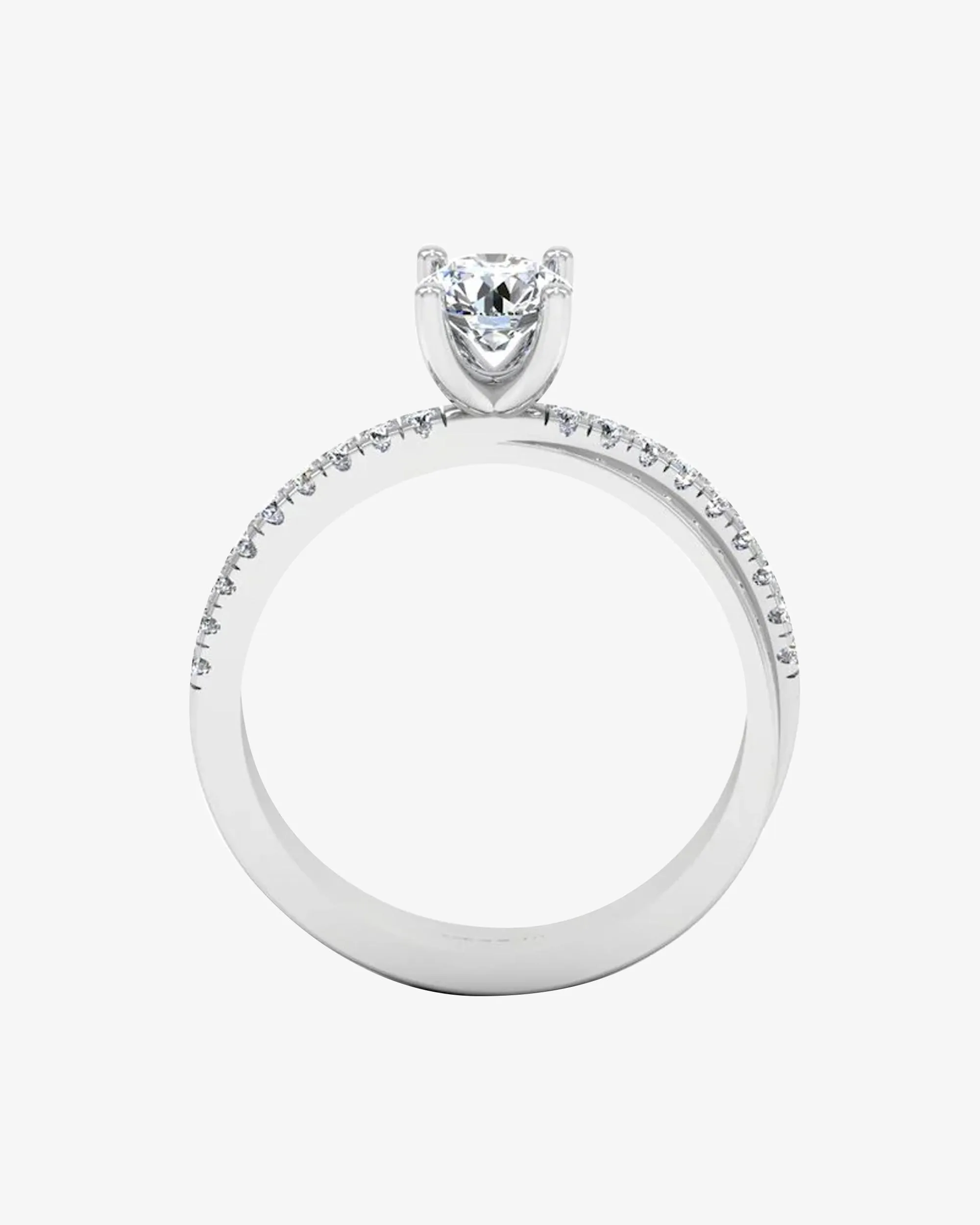 Twisted Moissanite Engagement Ring - in 14k gold (view 6 of 8)