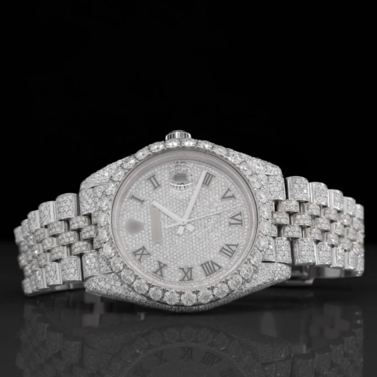 Two Tone Jubilee Bracelet Automatic Iced Out Moissanite Watch For Men (view 3 of 6)