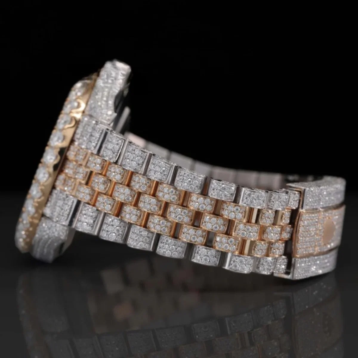 Two Tone Jubilee Bracelet Automatic Iced Out Moissanite Watch For Men (view 6 of 6)