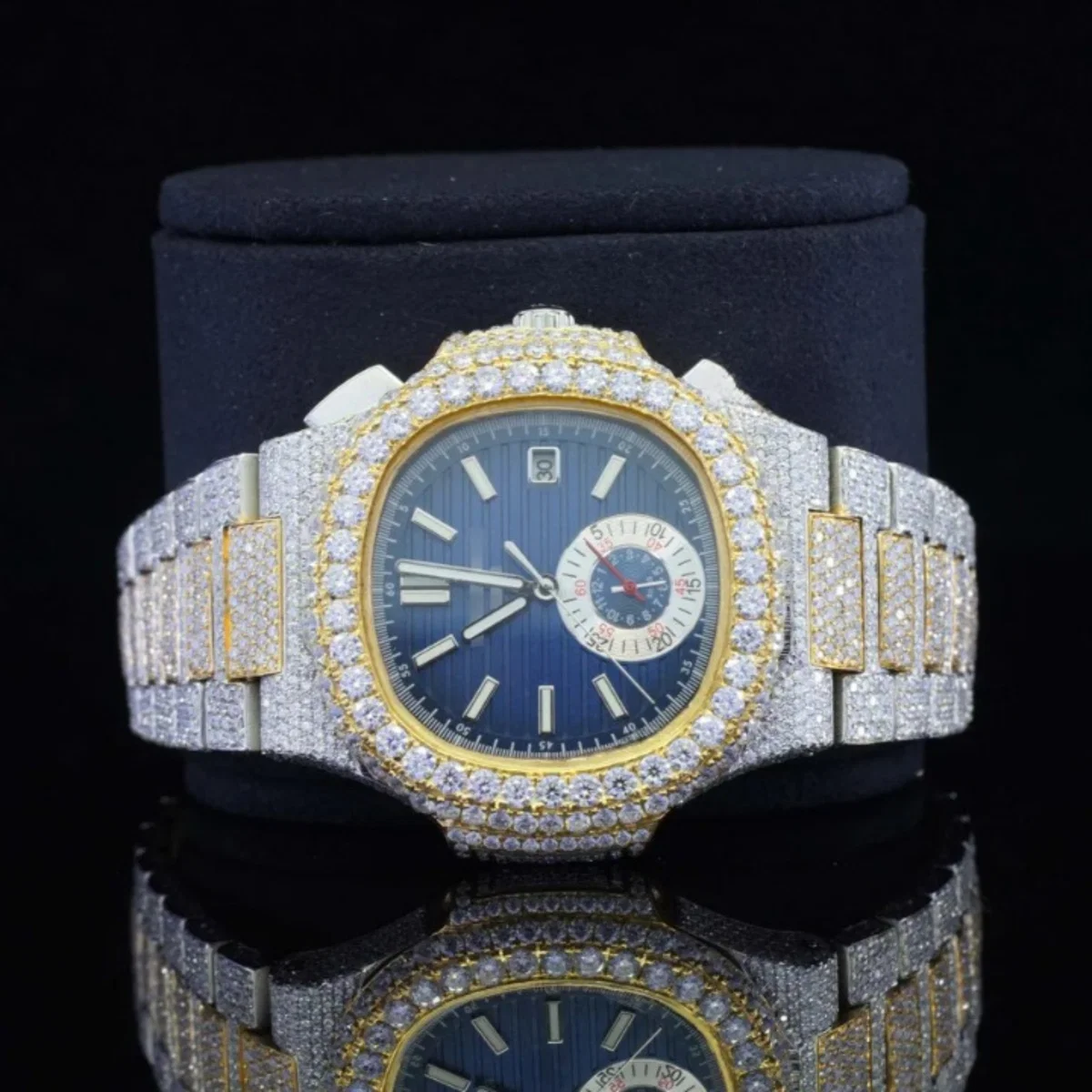 Two Tone Moissanite Watch And Automatic Wrist Business Style Watch (view 3 of 7)