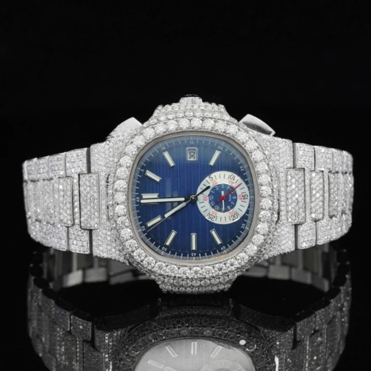 Two Tone Moissanite Watch And Automatic Wrist Business Style Watch (view 4 of 7)