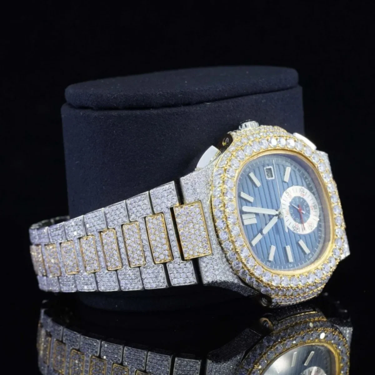 Two Tone Moissanite Watch And Automatic Wrist Business Style Watch (view 5 of 7)