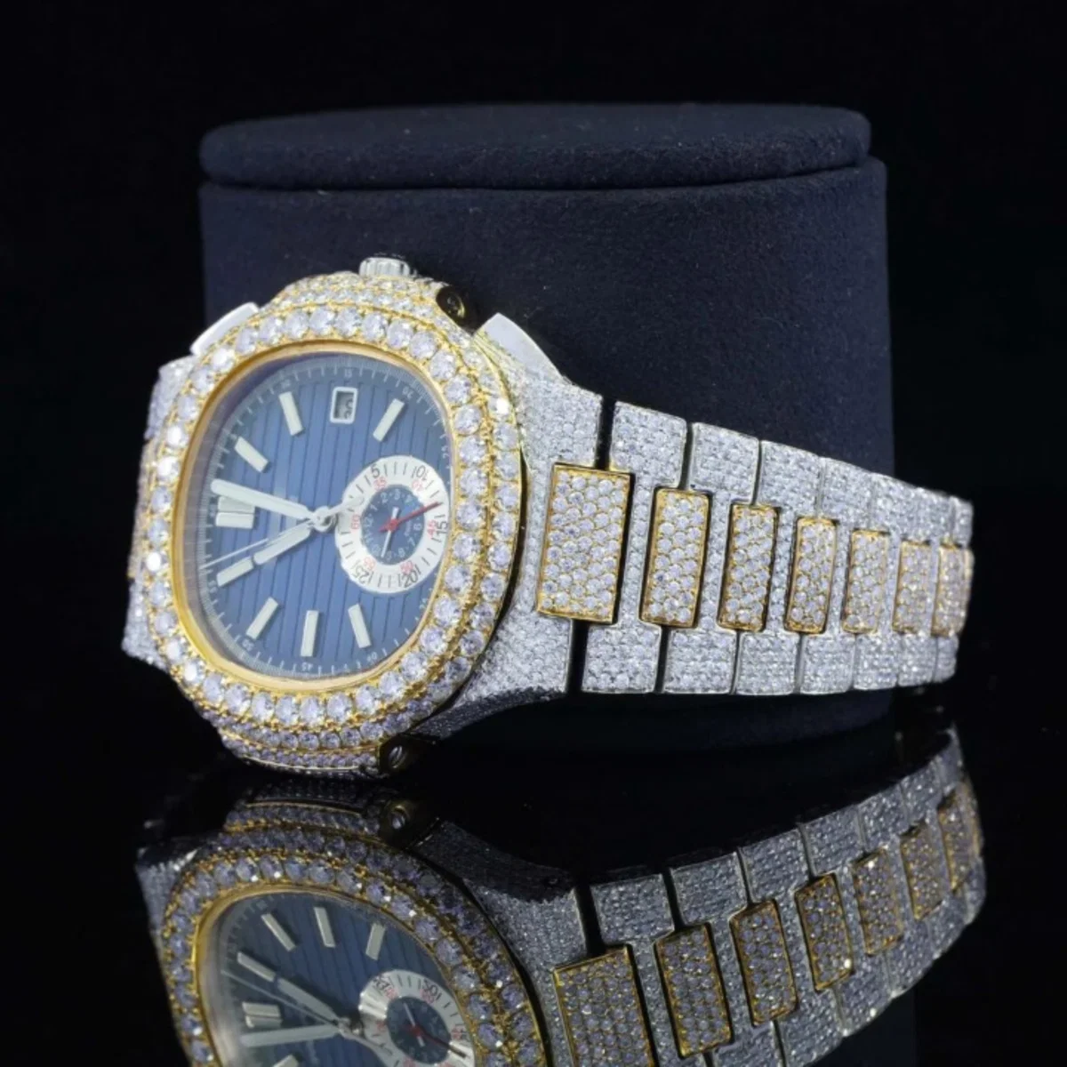 Two Tone Moissanite Watch And Automatic Wrist Business Style Watch (view 6 of 7)