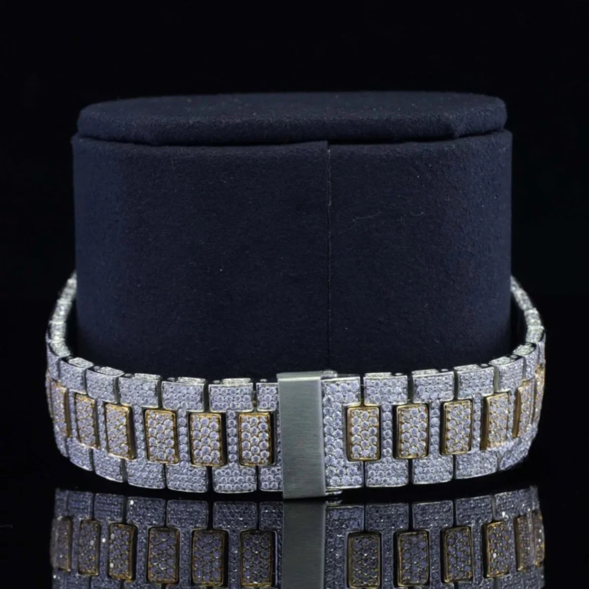 Two Tone Moissanite Watch And Automatic Wrist Business Style Watch (view 7 of 7)