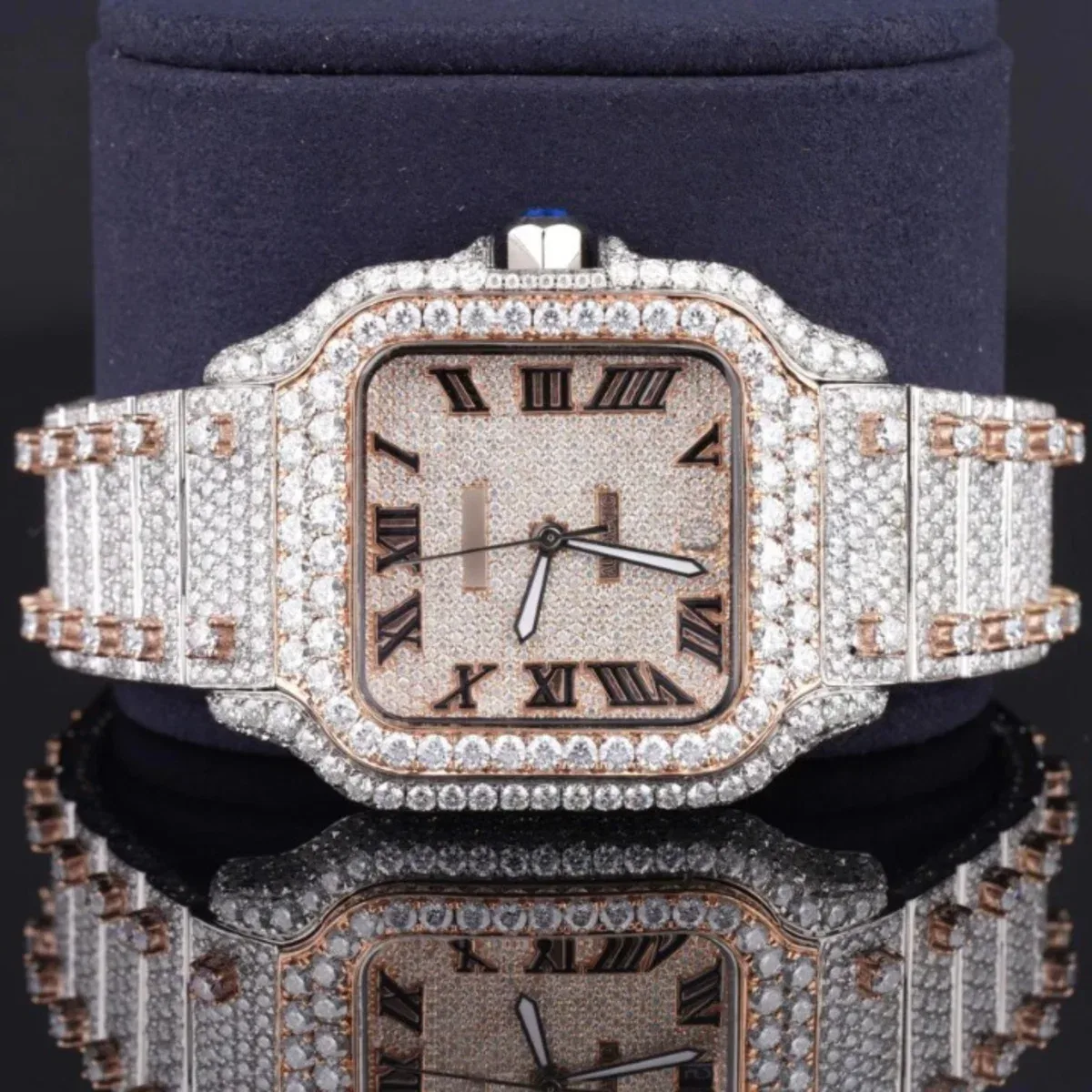 Unique Moissanite Watch Iced Out And Fully Automatic