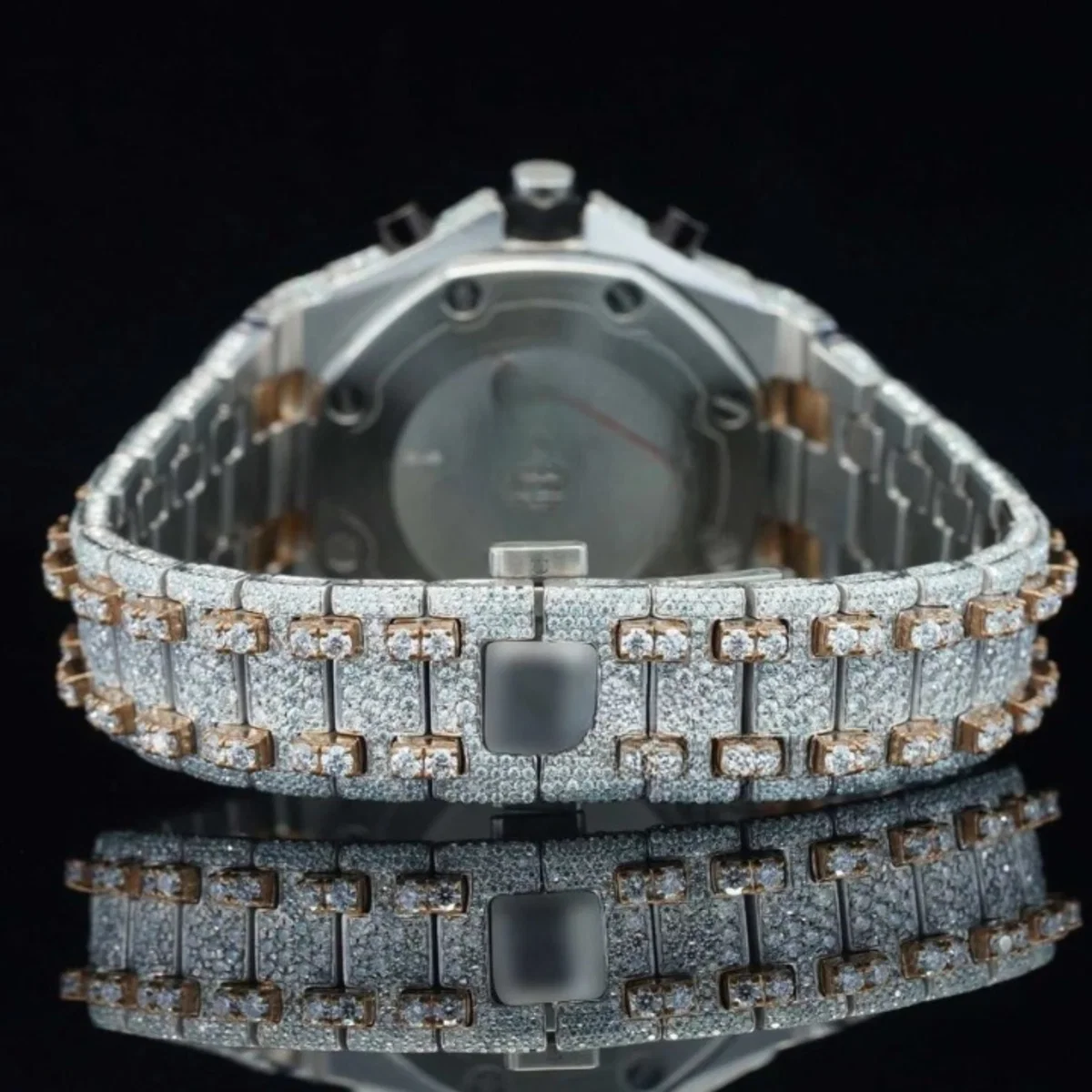 Uniquely Crafted Two Tone Fully Iced Out Automatic Moissanite Watch For Men (view 6 of 6)