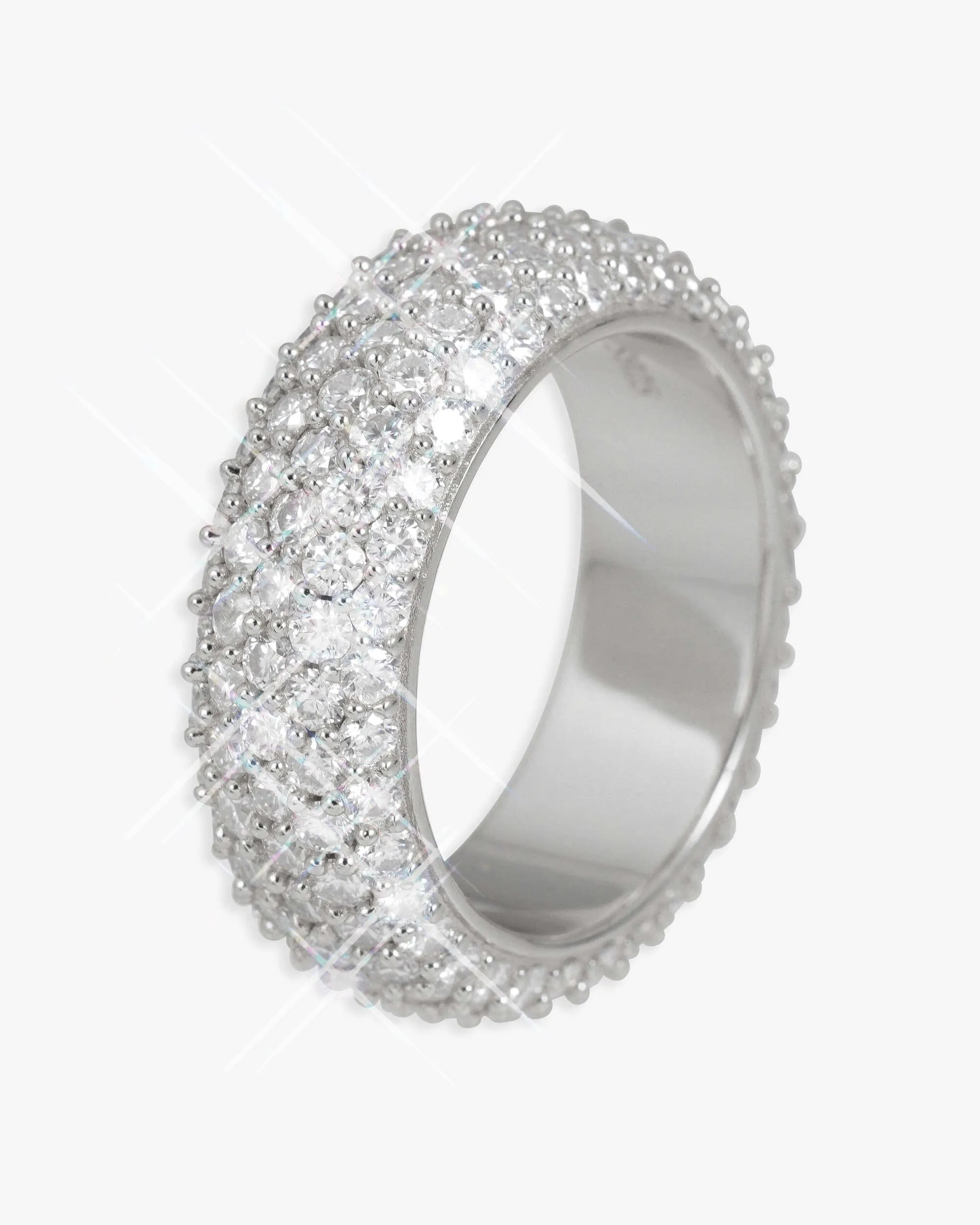 Iced Out VVS 5-Row Iced Band Ring 14K Gold (view 5 of 6)