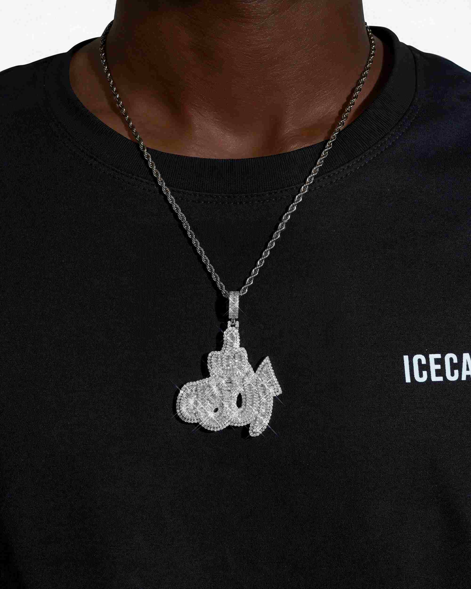 Iced Out VVS Allah Pendant 14K Gold (view 2 of 3)