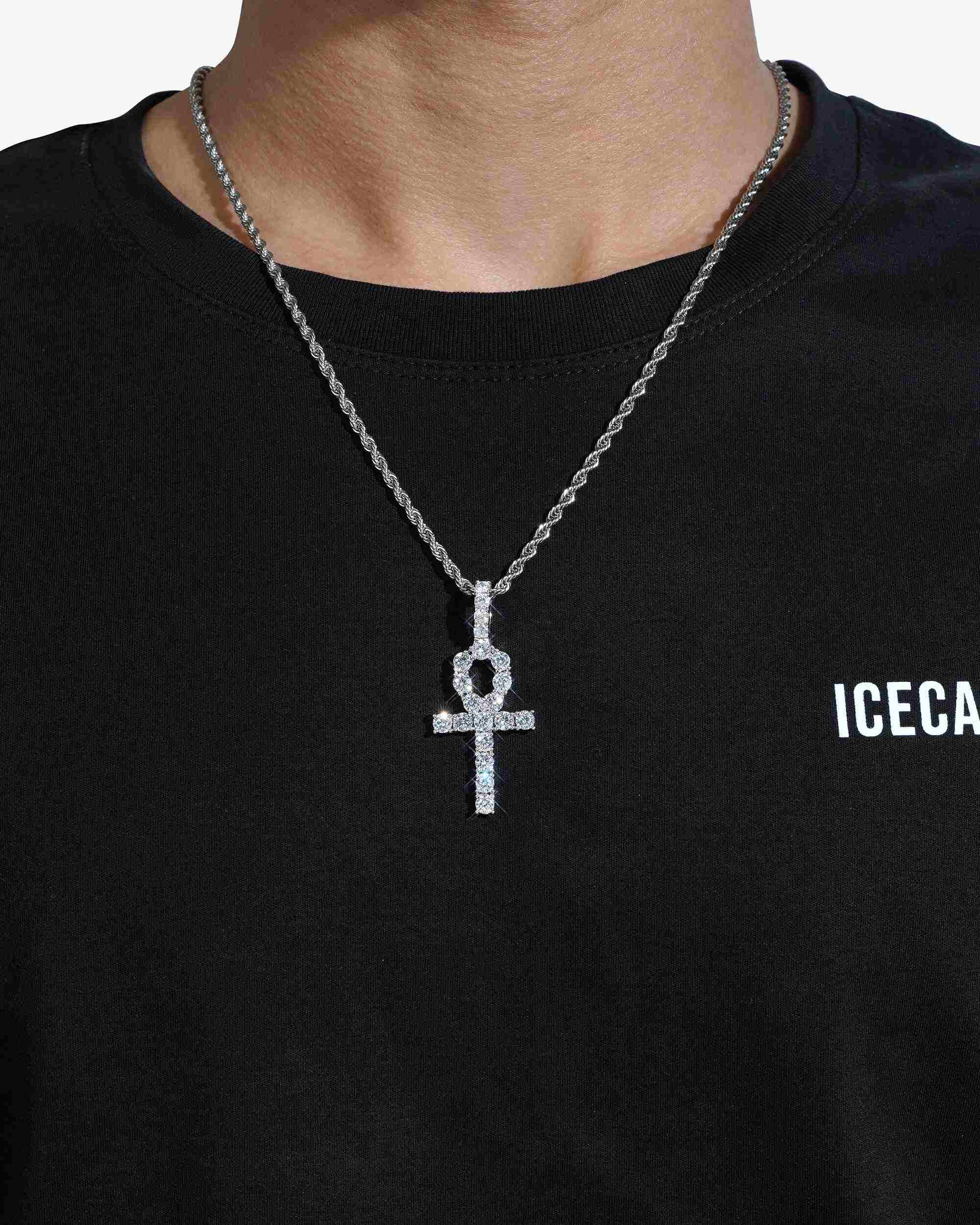 Iced Out VVS Ankh Pendant 14K Gold (view 2 of 3)