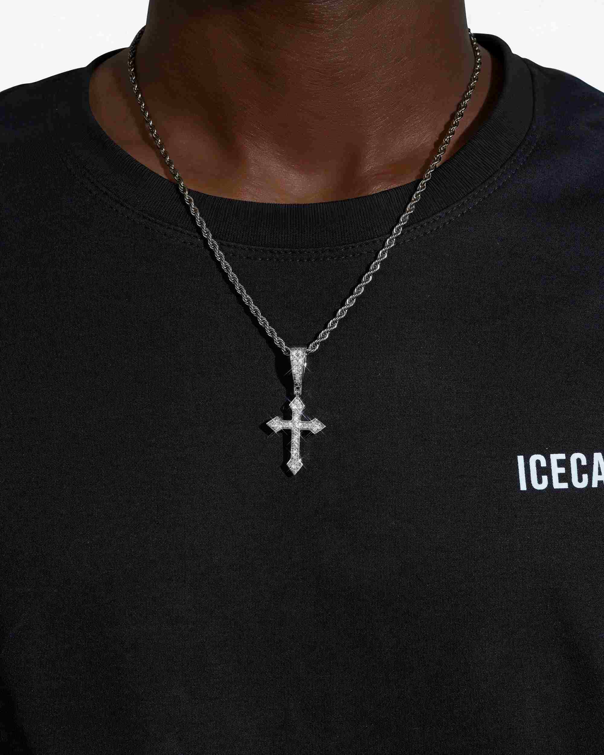 Iced Out VVS Celtic Cross Pendant 14K Gold (view 2 of 4)