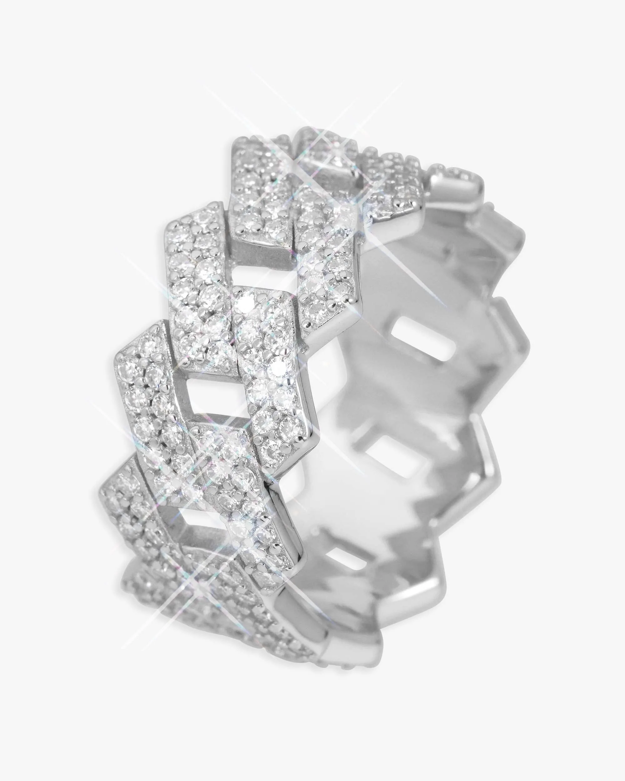 Iced Out VVS Cuban Link Ring 14K Gold (view 6 of 7)