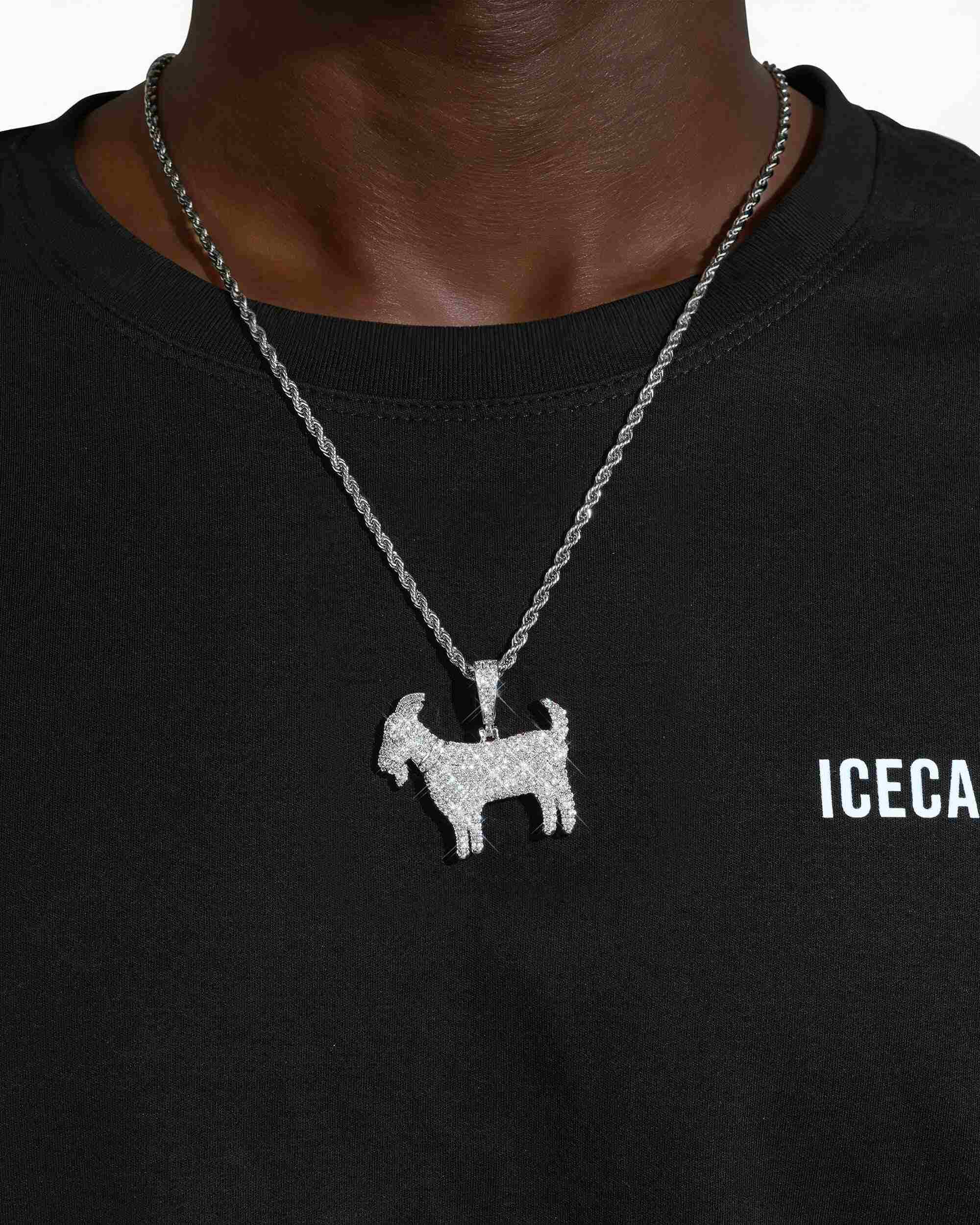 Iced Out VVS Goat Pendant 14K Gold (view 2 of 5)