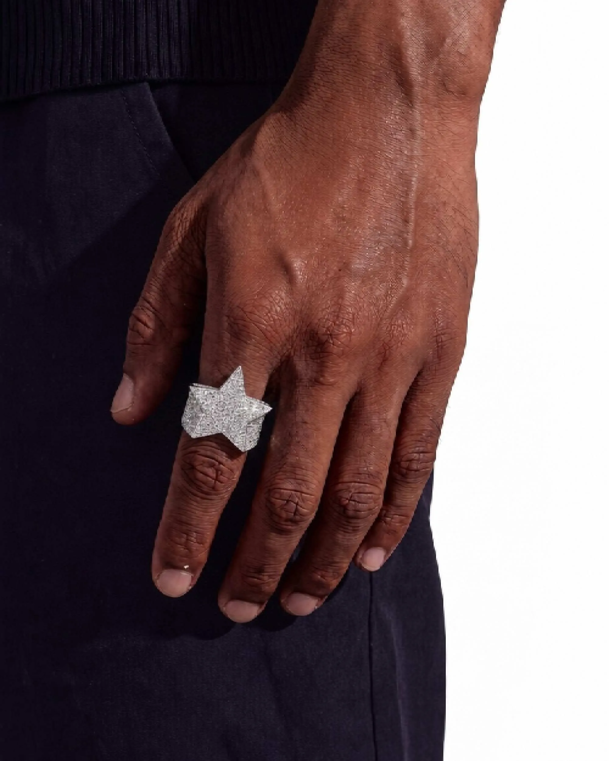 Iced Out VVS Star Ring 14K Gold (view 2 of 4)