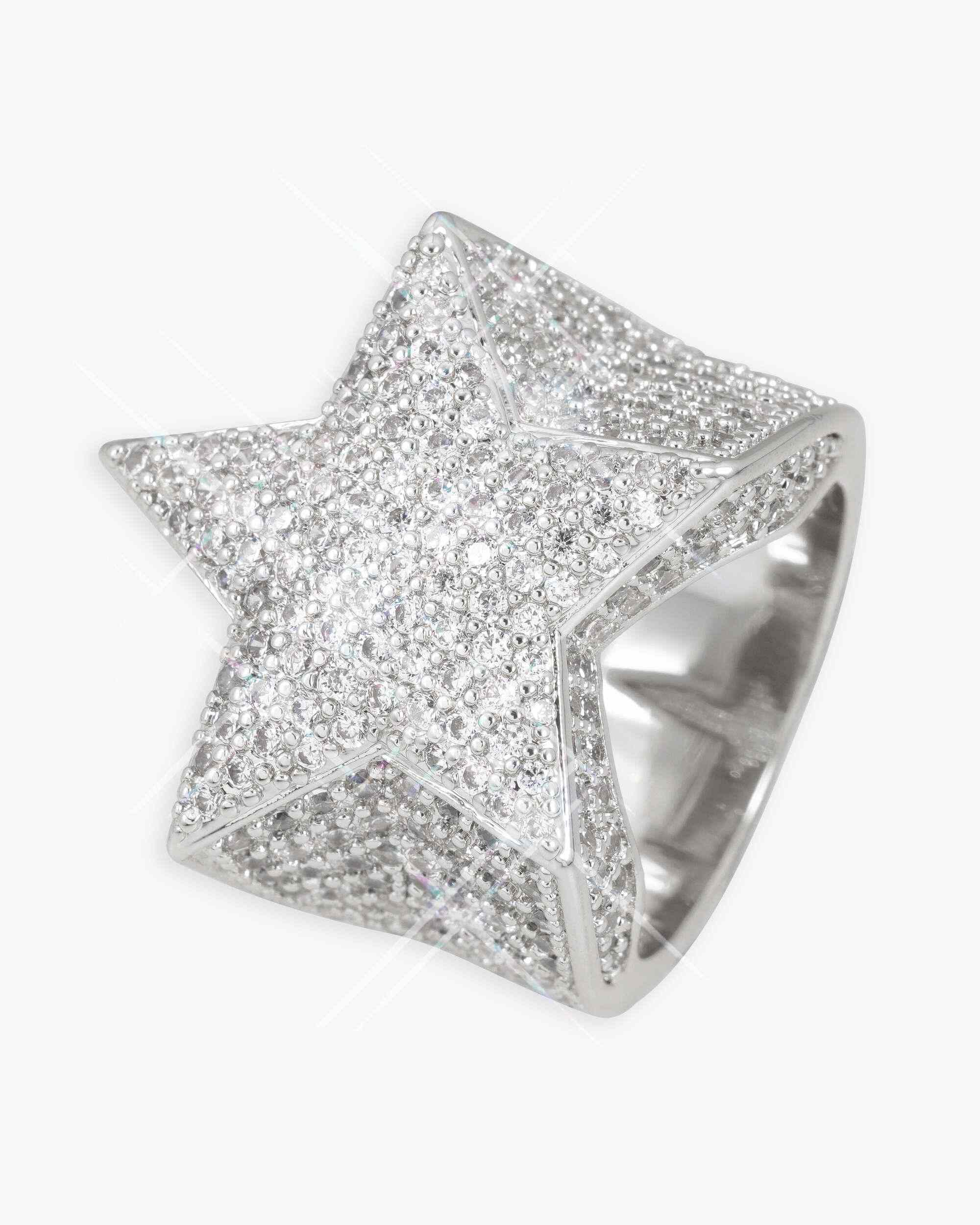 Iced Out VVS Star Ring 14K Gold (view 3 of 4)