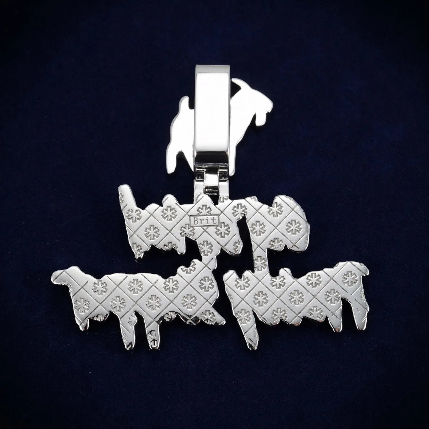 GOAT "Certified Pretty Stepper" Custom Moissanite Pendant 14K Gold (view 3 of 4)