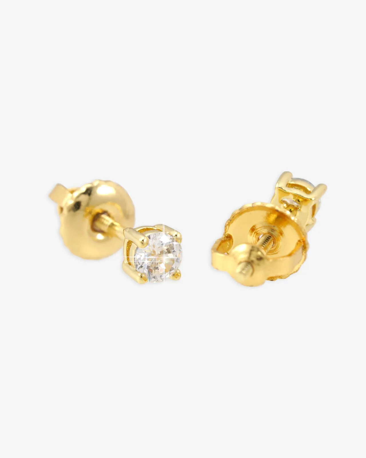 Iced Out VVS Stud Earrings 14K Gold (ALL SIZES) (view 15 of 15)
